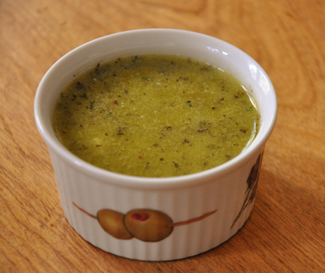 Easy salad dressing in a small bowl