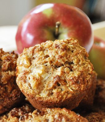 whole wheat apple walnut muffins