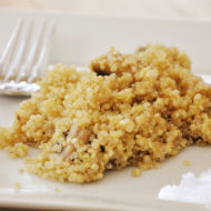 A simple vegetarian recipe for quinoa and mushroom pilaf makes the perfect side dish or lunch. | livinglou.com