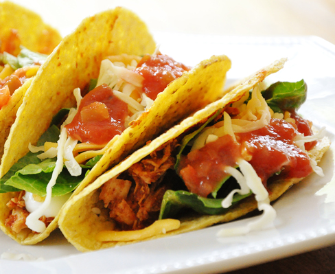 shredded chicken tacos