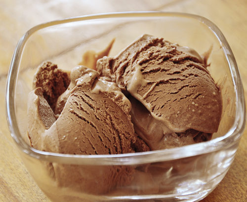 Homemade chocolate ice cream