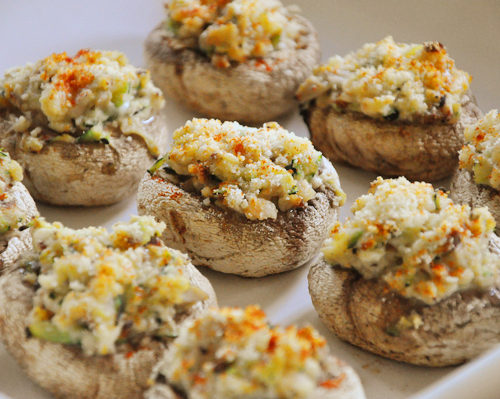 stuffed mushrooms with zucchini and shrimp