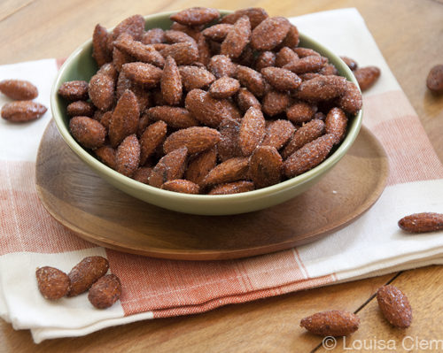 A bowl of chipotle roasted almonds