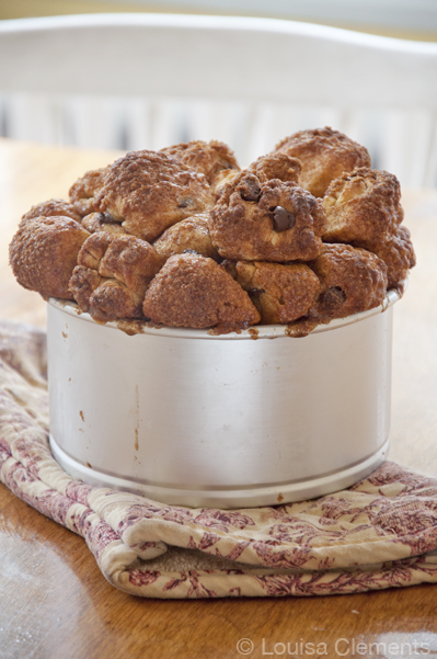 A pan of chocolate chip monkey bread