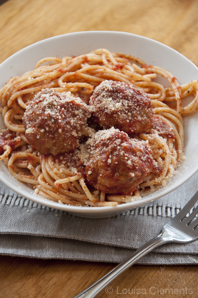 The best meatballs and a plate of spaghetti