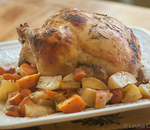 Apple Cider Roasted Chicken with Seasonal Veggies