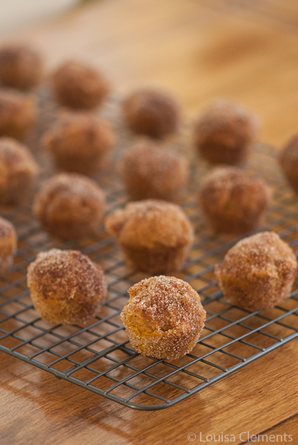 Mini Pumpkin Donut Muffins on a drying wrack