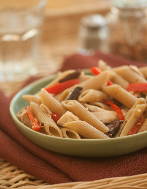 Roasted Red Pepper and Olive Pasta