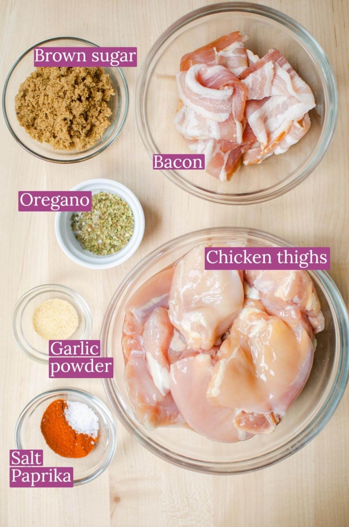 Ingredients for chicken thighs.