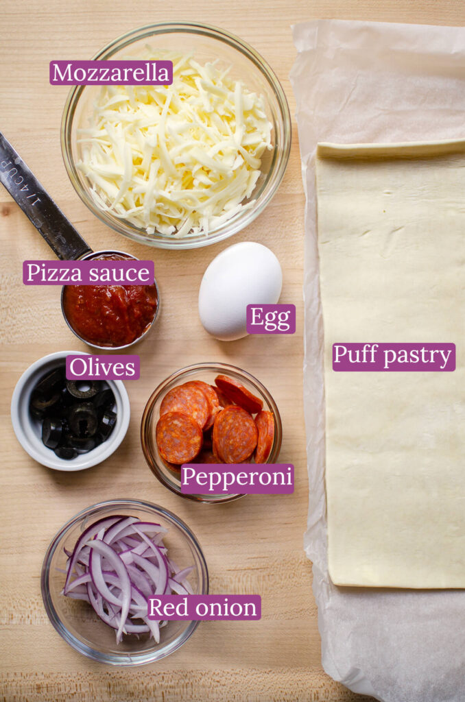 Ingredients on a wooden board.