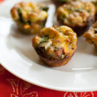 Mini Pesto Potato Spinach Frittata on a white plate
