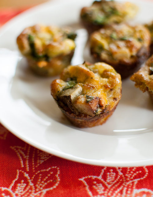 Mini Pesto Potato Spinach Frittata on a white plate
