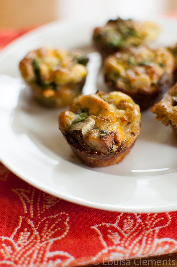 Mini Pesto Potato Spinach Frittata on a white plate