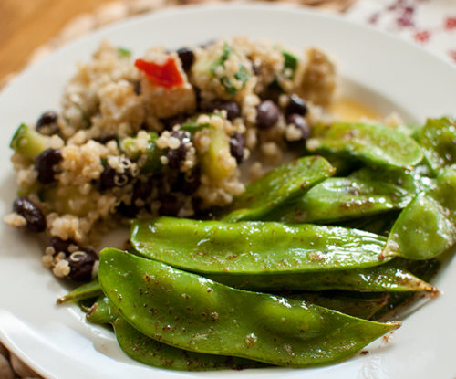 brown butter snow peas