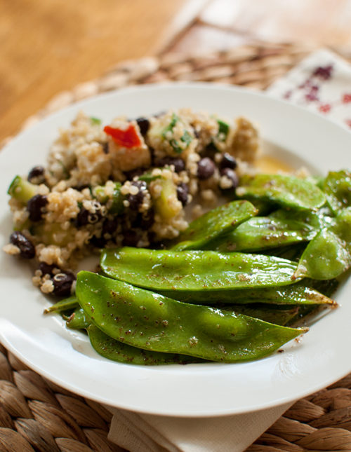 brown butter snow peas