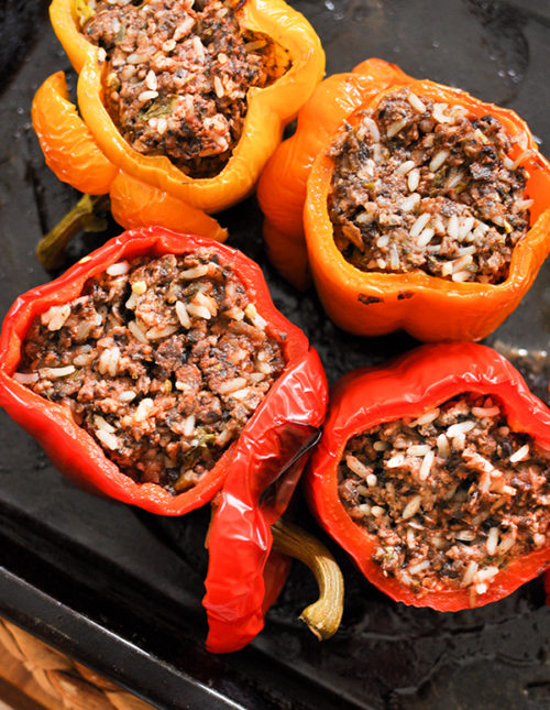 beef and mushroom stuffed peppers