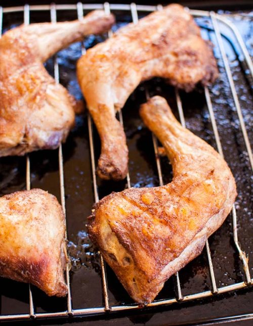 Crispy and flavourful Moroccan Roasted Chicken Legs are a quick weeknight dinner | livinglou.com