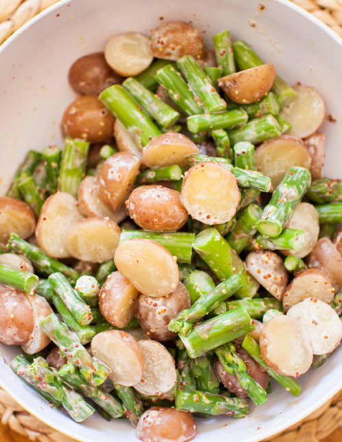 Change up the crowd-pleasing, summer favourite potato salad with the addition of asparagus. | livinglou.com