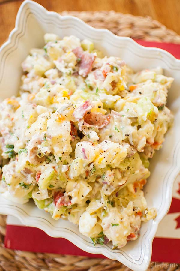 Celebrate Canada Day with this creamy, crowd-pleasing recipe for Great Canadian Potato Salad. #whatscooking | livinglou.com