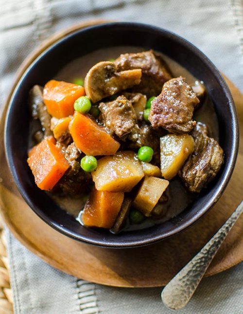 Slow cooker beef stew gets a little something special with the addition of espresso. | livinglou.com