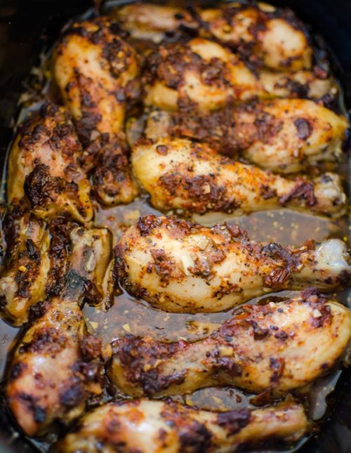 Let your slow cooker do all the work with this flavourful and simple recipe for slow cooker chicken legs with sun-dried tomatoes. | livinglou.com