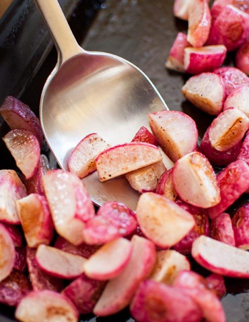 How to roast radishes using olive oil and salt. | livinglou.com