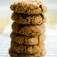 Chewy ginger molasses cookies made with egg whites for a perfectly cracked and crisp outside and chewy middle. | livinglou.com