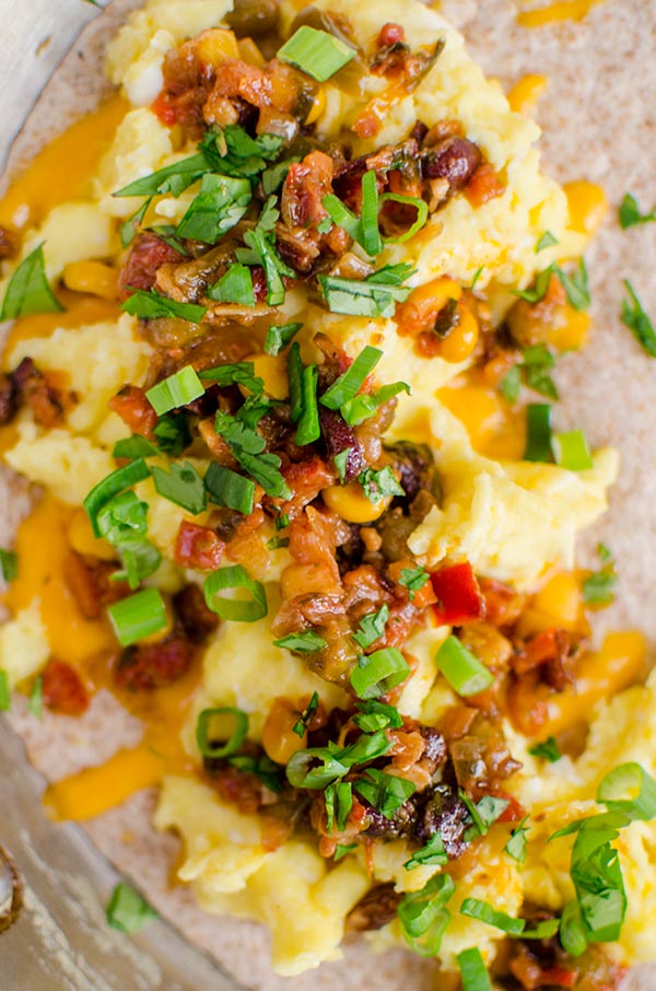 Quick Mexican-inspired breakfast quesadilla recipe. | livinglou.com