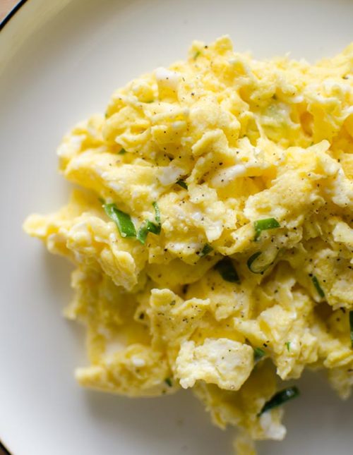 Elevate your breakfast with a restaurant worthy recipe for truffled scrambled eggs made with truffled Monterey Jack cheese. | LivingLou.com