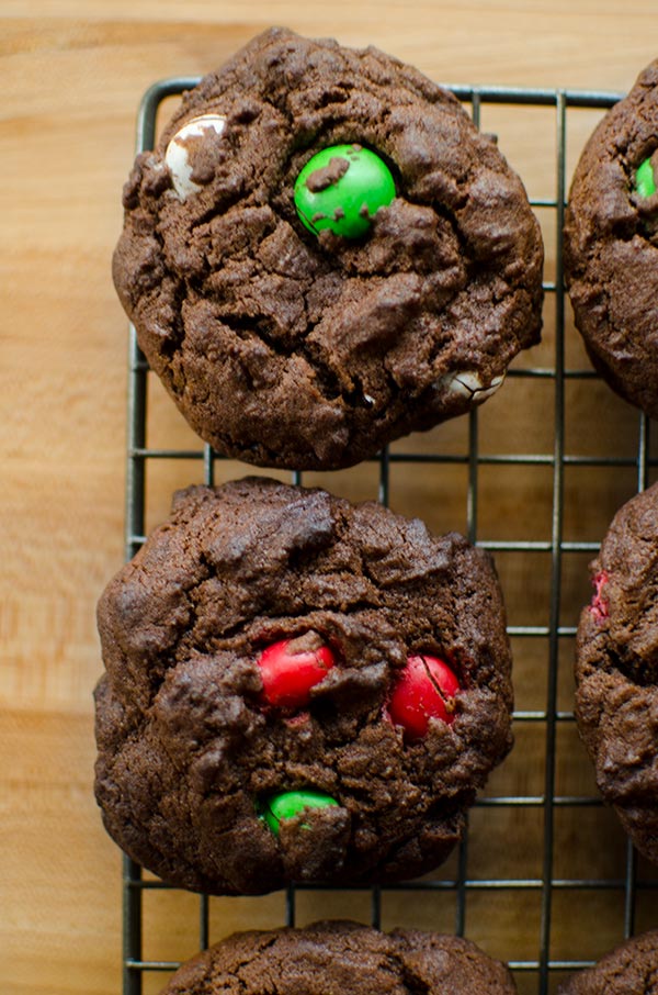 Chewy chocolate peppermint cookies are the perfect easy drop cookie for the holidays. | livinglou.com