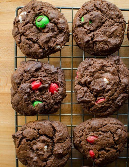 Chewy chocolate peppermint cookies are the perfect easy drop cookie for the holidays. | livinglou.com