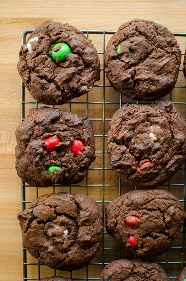 Chewy chocolate peppermint cookies are the perfect easy drop cookie for the holidays. | livinglou.com