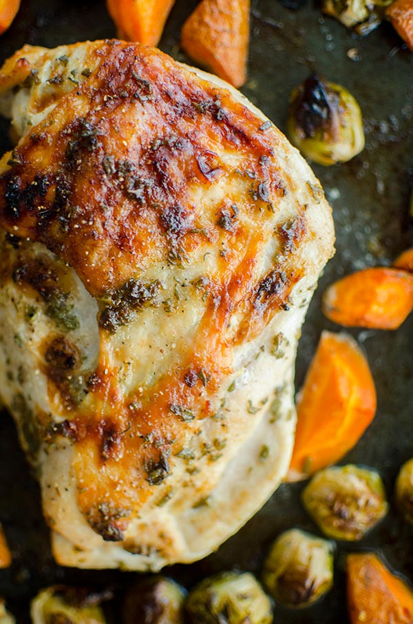 Roasted Chicken Breasts with Potatoes, Squash and Brussels Sprouts Recipe -  Kroger