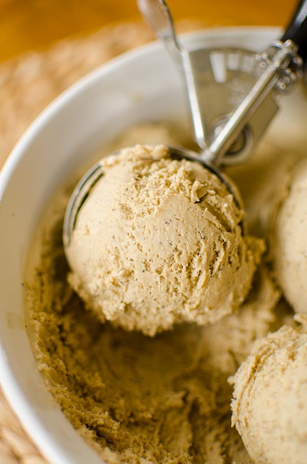 Homemade coffee ice cream is perfect creamy and the perfect summer desert with a simple custard base. | livinglou.com