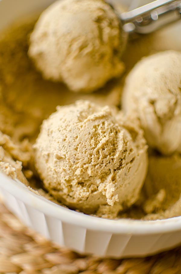 Homemade coffee ice cream is perfect creamy and the perfect summer desert with a simple custard base. | livinglou.com