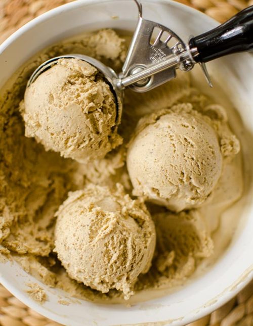 Homemade coffee ice cream is perfect creamy and the perfect summer desert with a simple custard base. | livinglou.com