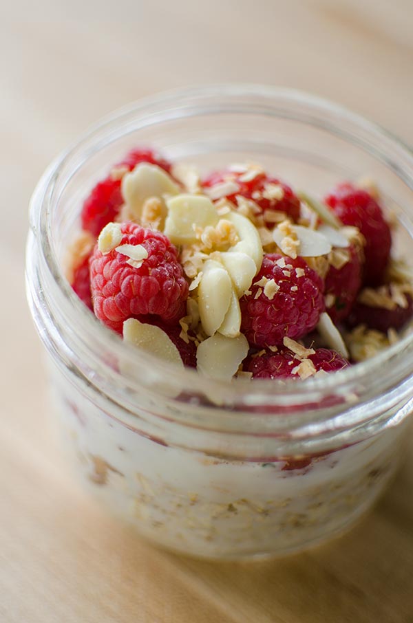 Raspberry overnight oats are the perfect breakfast to make in the summer for a simple and healthy breakfast on the go. | livinglou.com