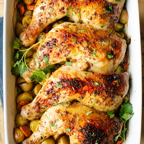 Baked Chicken Leg Quarters | Living Lou