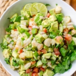 Avocado shrimp salsa in a bowl