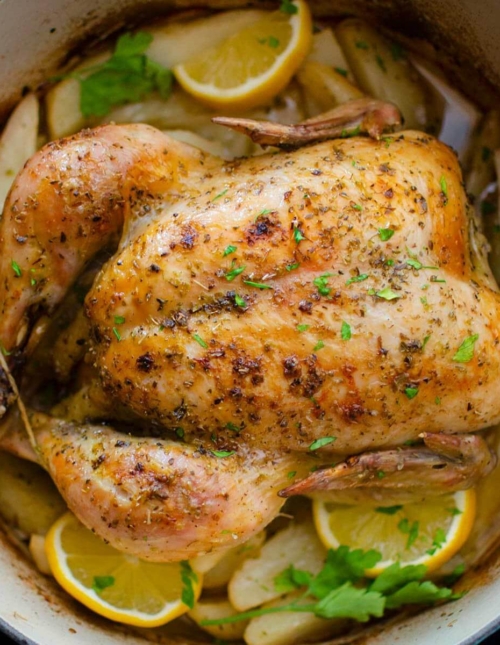 Finish chicken dish in a Dutch oven