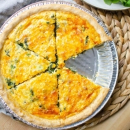 Quiche with a slice missing