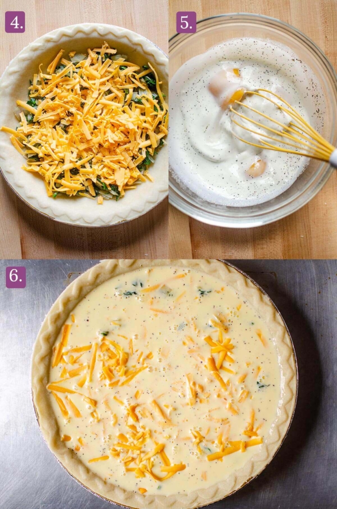 Steps for assembling the quiche